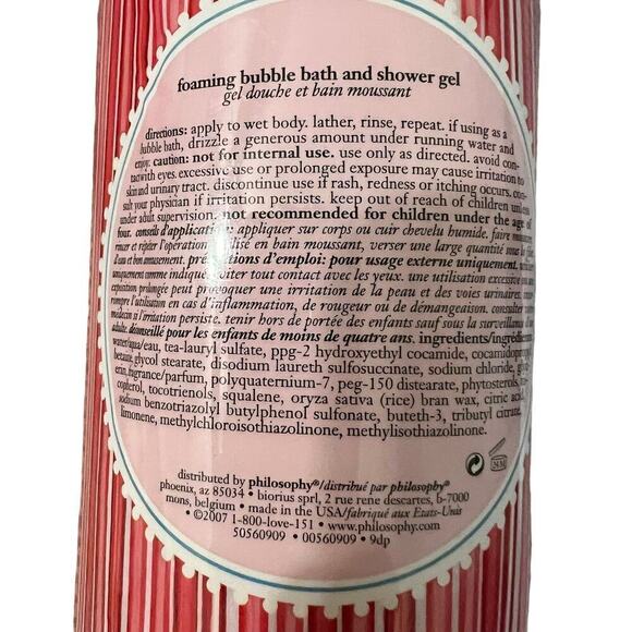 Philosophy Candy Cane Foaming Bubble Bath Shower Gel 24 oz - Picture 4 of 5